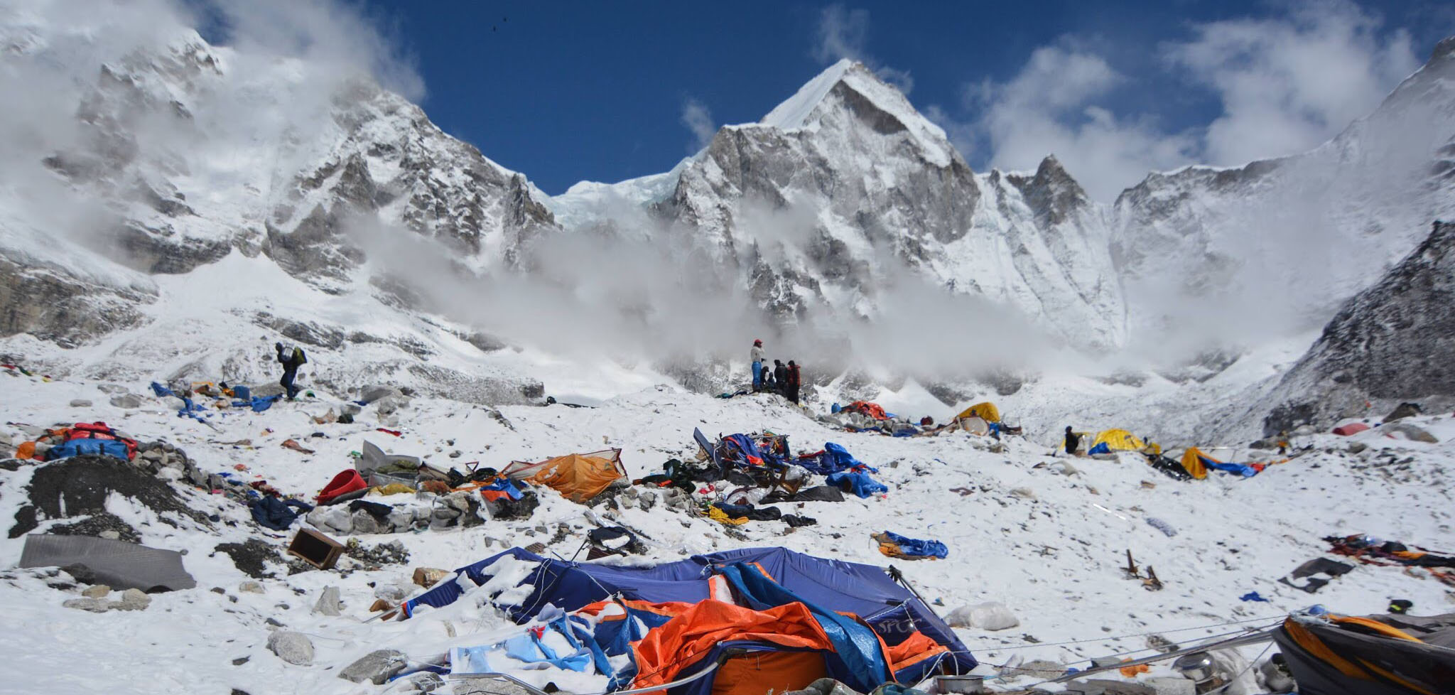 Everest base camp. Photo by Nic Dumesnil.